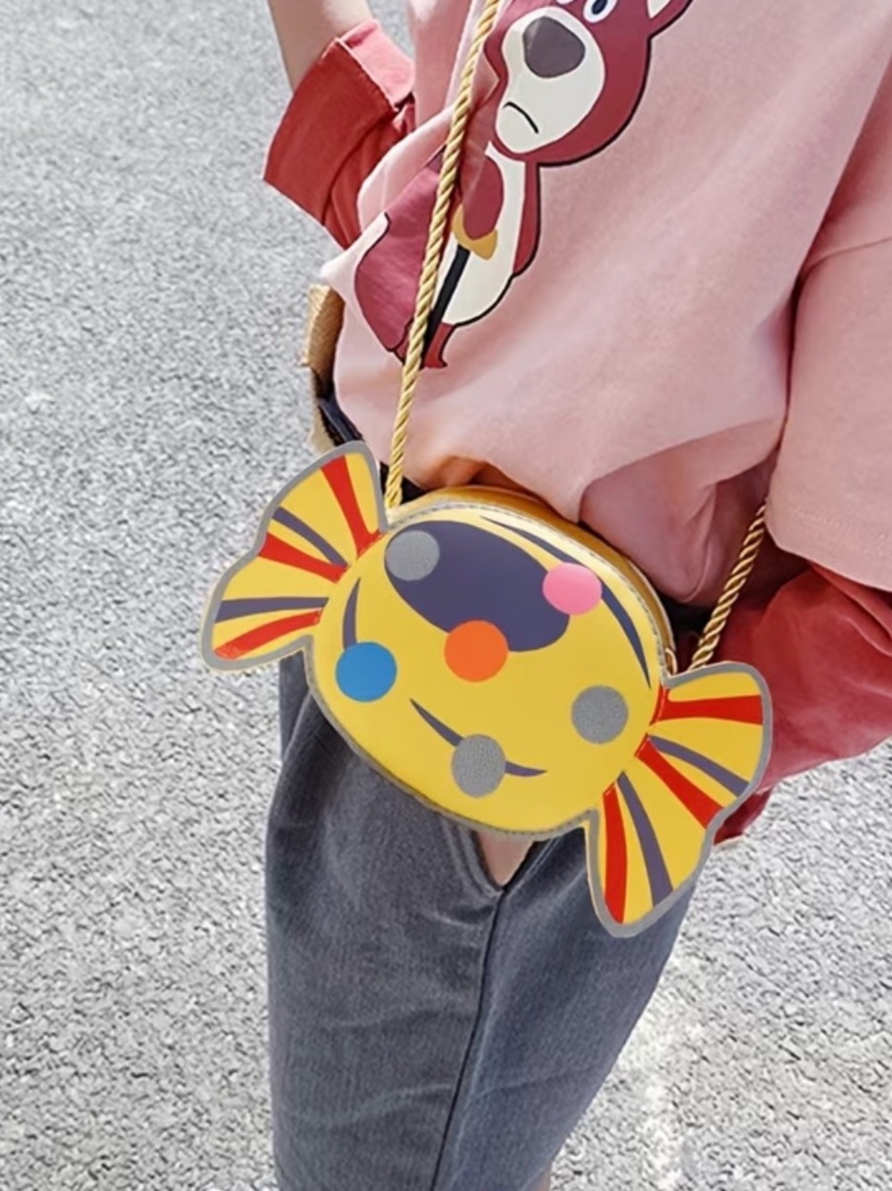 Yellow Candy-Shaped Crossbody Bag
